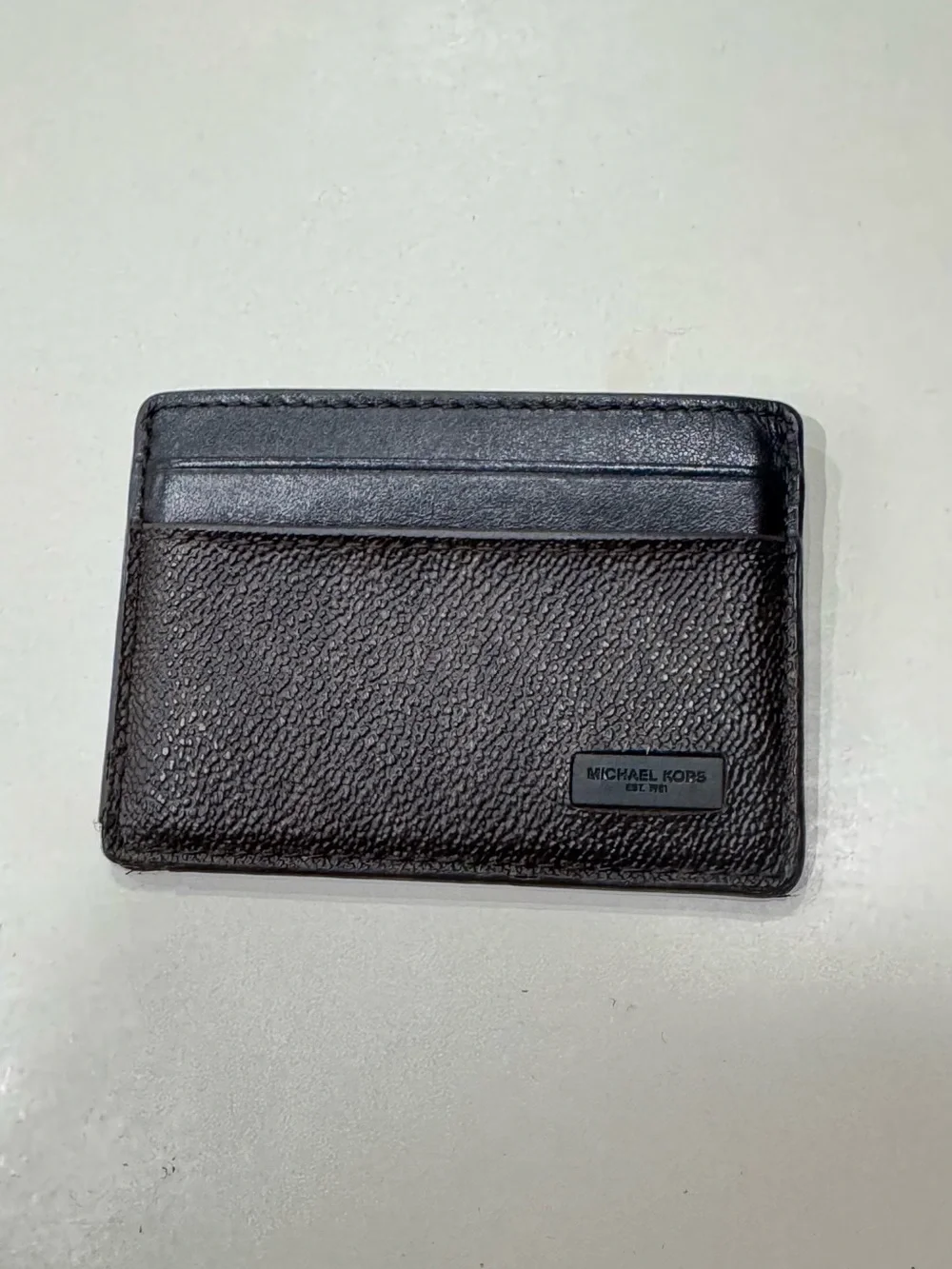 Card Holder MK Monogram - Slim Wallet - Michael Kors Men’s Hudson Signature Logo